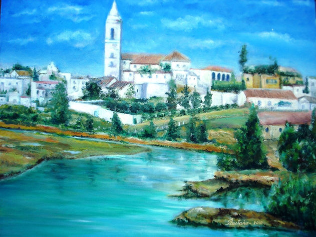 Gibraleón, Huelva (España). Óleo Tabla Paisaje