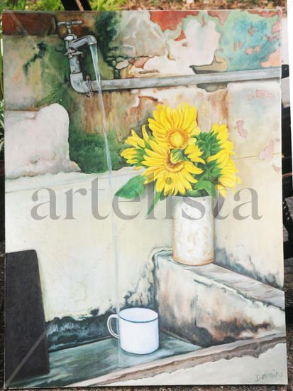 Naturaleza Muerta con Jirazol Oil Canvas Still Life Paintings