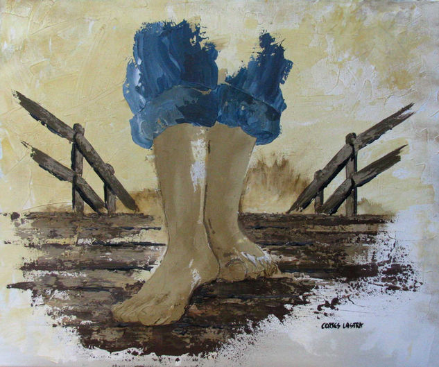 PIES DESCALSOS Acrylic Canvas Figure Painting