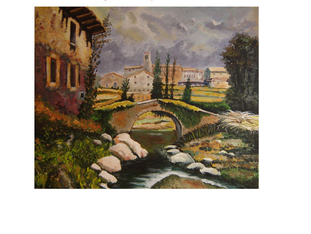 Casas y río