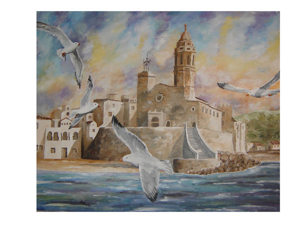 Sitges Acrylic Canvas Landscaping