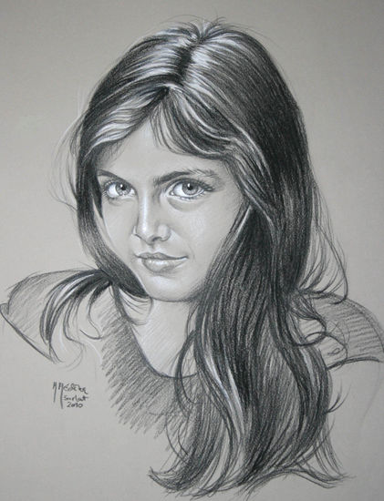 RETRATO DE JOVENCITA Charcoal