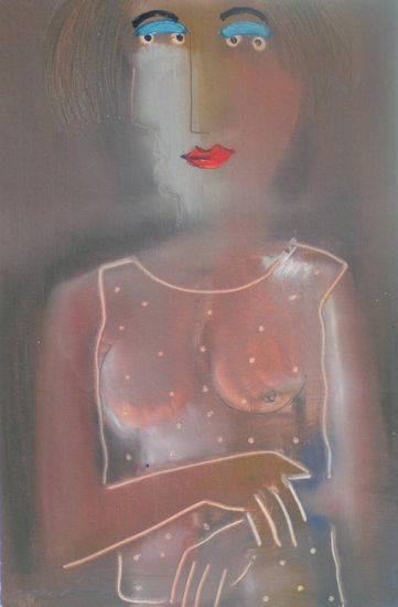 Figura S/T #2 Oil Card Figure Painting