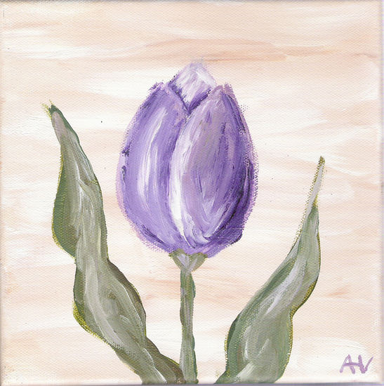 Tulipán morado Acrylic Canvas Landscaping