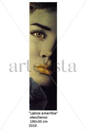 Labios amarillos Oil Canvas Portrait