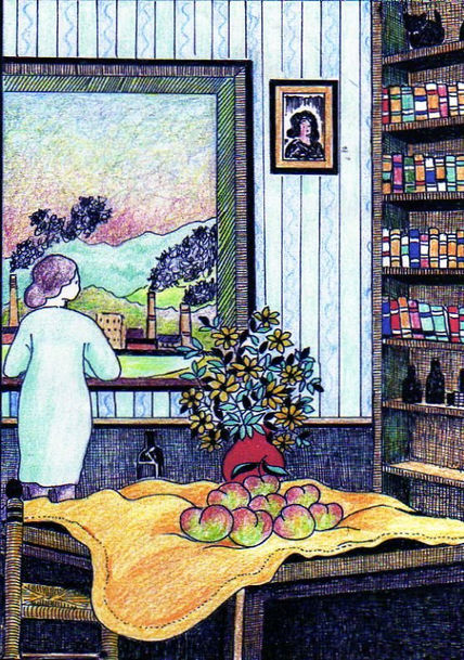 Mujer y malocotones