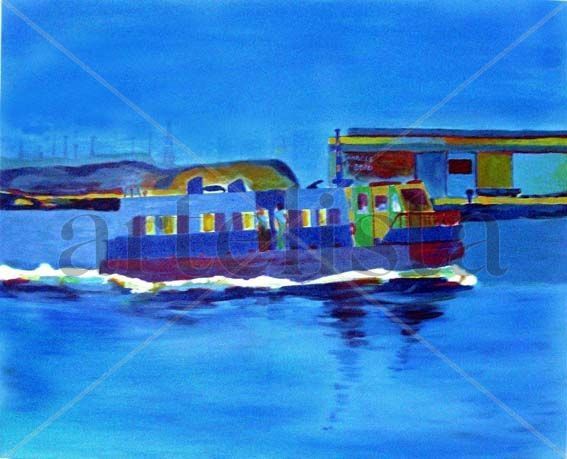 Y cuando hay, tampoco hay / And when there is, nor is there Acrylic Canvas Marine Painting