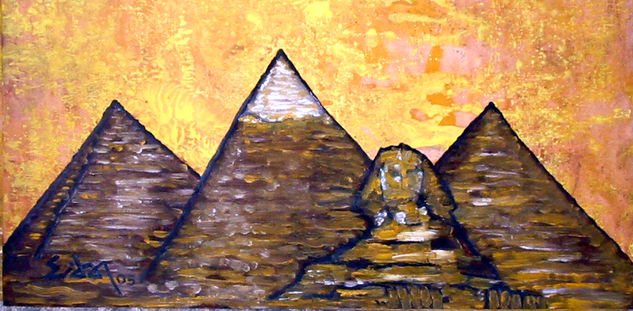 Valle de Giza Media Mixta Papel Paisaje