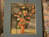 Jarron con  amapolas