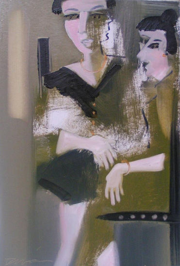 Figura S/T #13 Oil Card Figure Painting