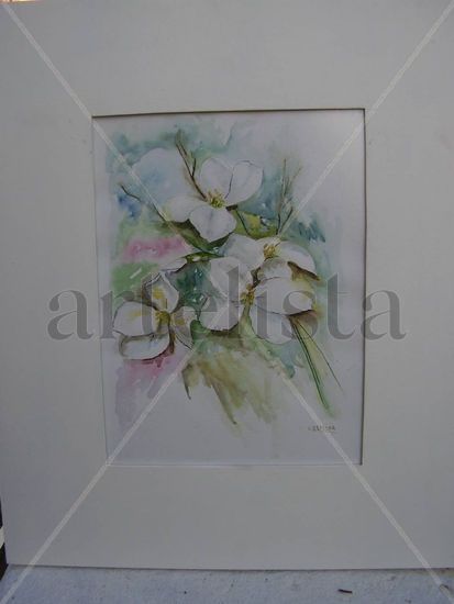 flores  blancas 1 Watercolour Paper Floral Painting