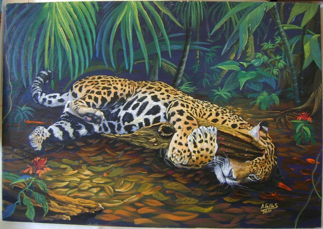 el jaguar Acrílico Lienzo Animales