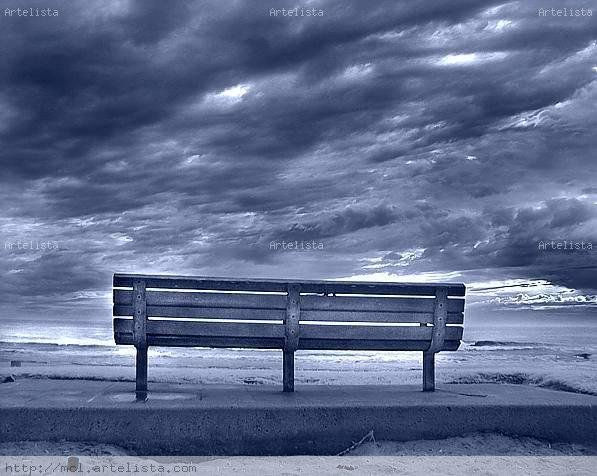 BANCO MIRANDO AL MAR... Oil Canvas Landscaping