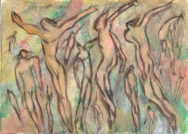 Danzantes de Lakmitreland Watercolour Paper Figure Painting