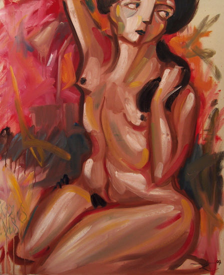 Modelo posando Oil Canvas Figure Painting