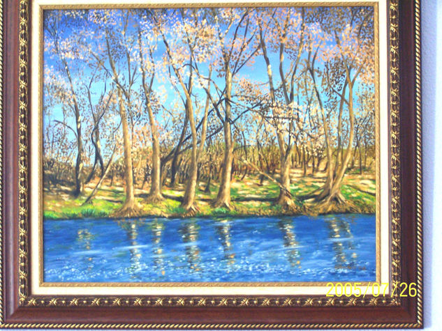 arboles en la orilla Oil Canvas Landscaping