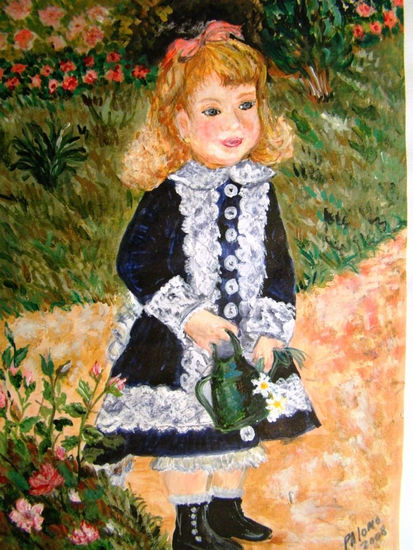 OTRA NIÑA CON REGADERA Acrylic Card Landscaping