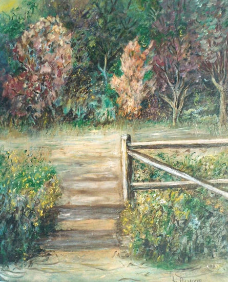 El otoño llegó Oil Panel Landscaping