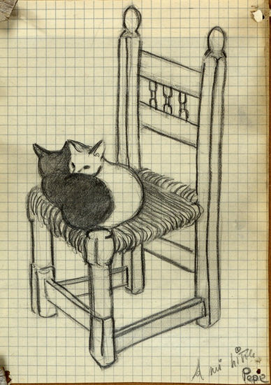 Silla con gatos Pencil