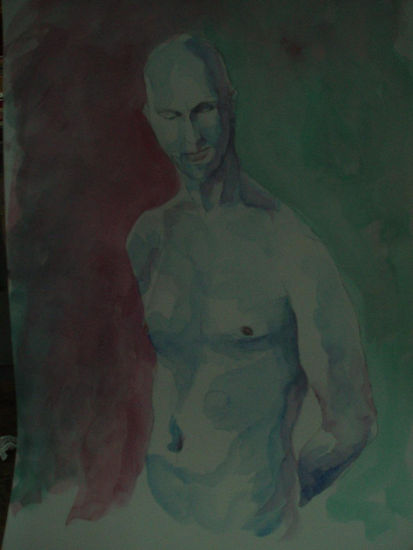 el modelo azul Watercolour Paper Portrait