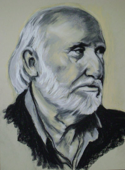 Retrato de Uxío Novoneyra. Charcoal