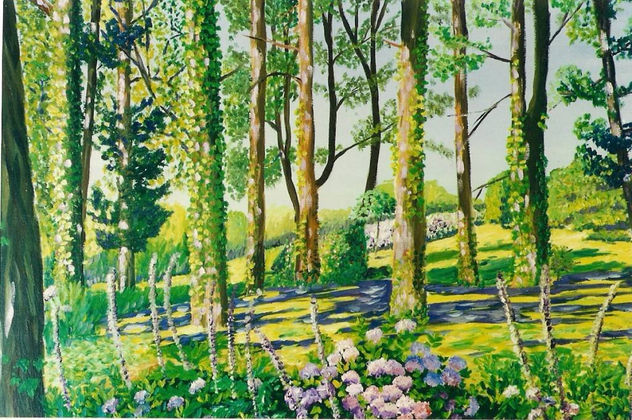 arboleda y flores