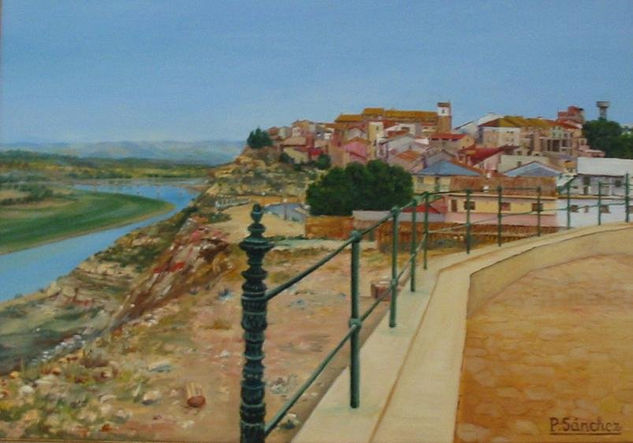 Chiprana desde El Calvario Oil Canvas Landscaping