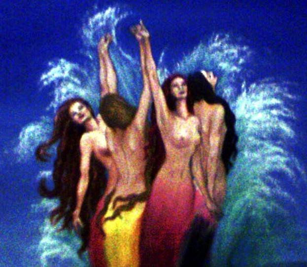 DANZA DE SIRENAS Oil Canvas Figure Painting