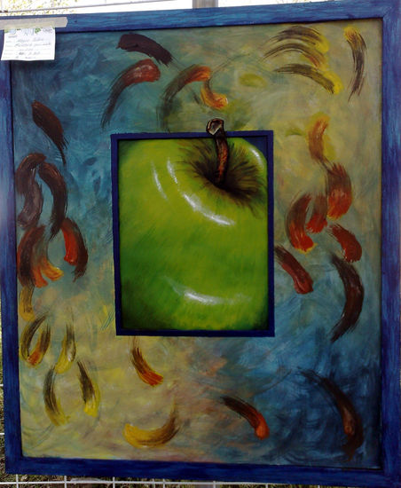 MANZANA QUE SALE Acrylic Card Still Life Paintings