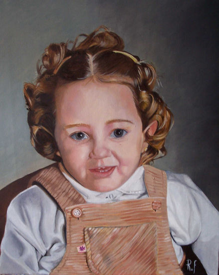 niña Oil Canvas Portrait