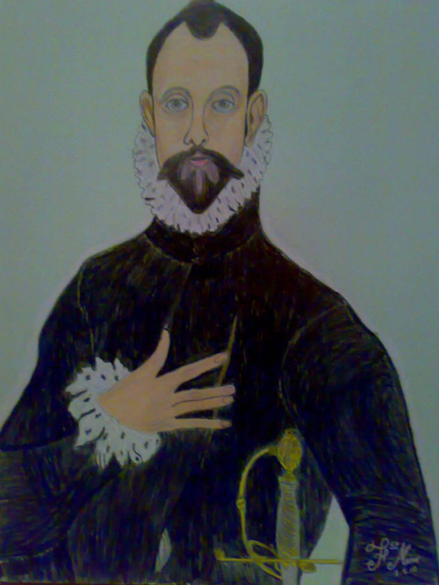 EL CABALLERO DE LA MANO EN EL PECHO