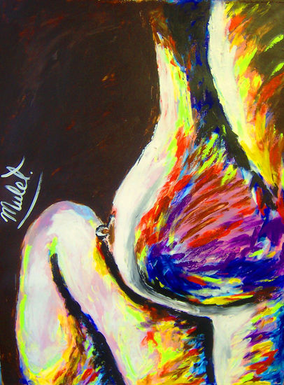 "G.M. Breast" Acrylic Paper Nude Paintings