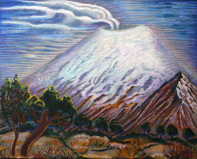 " POPOCATEPETL  2 " Óleo Lienzo Paisaje