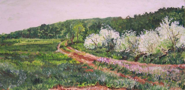 Camí a Sant Magí desde Montalegre Oil Canvas Landscaping