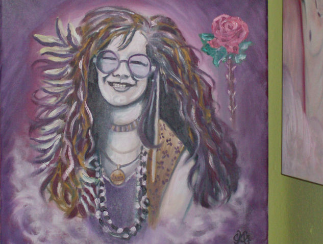 Janis Joplin Oil Canvas Portrait