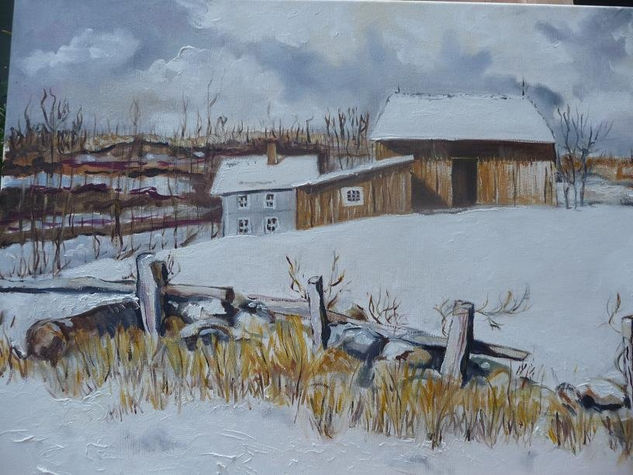 demasiado frio... Oil Canvas Landscaping