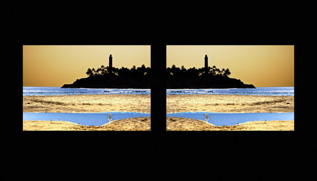 mirrored lighthouse