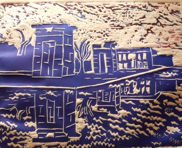 Templo de Debod 2 Linocut