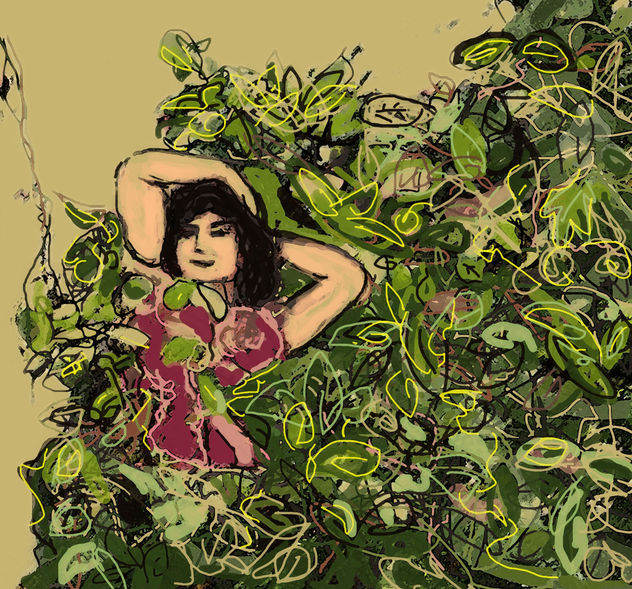 odalisca entre las flores