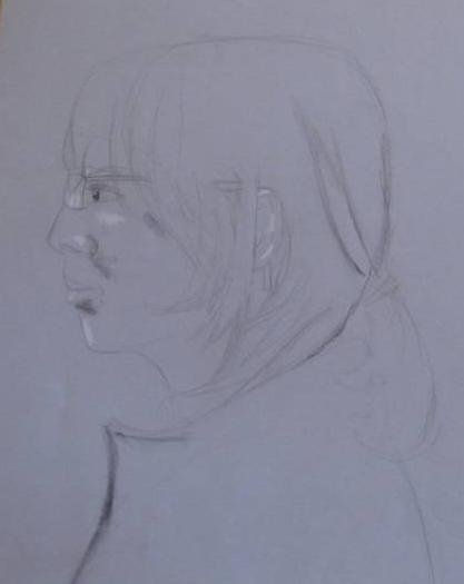Boceto rapido de perfil de Ana M