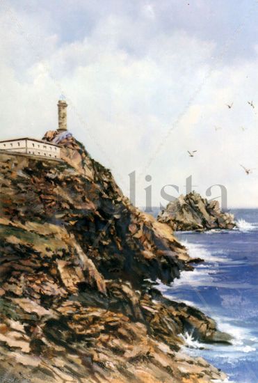 Cabo Vilano (Camariñas. A Coruña). Oil Canvas Marine Painting