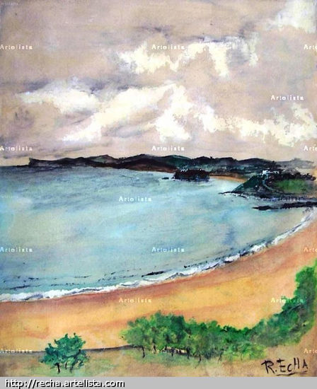 PLAYAS SARDINERO-SANTANDER Watercolour Card Landscaping