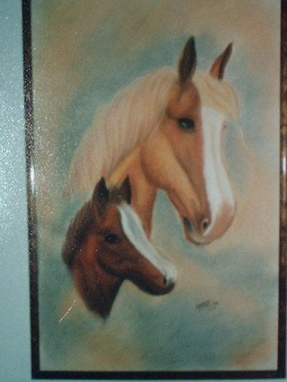 caballos Pastel Cartulina