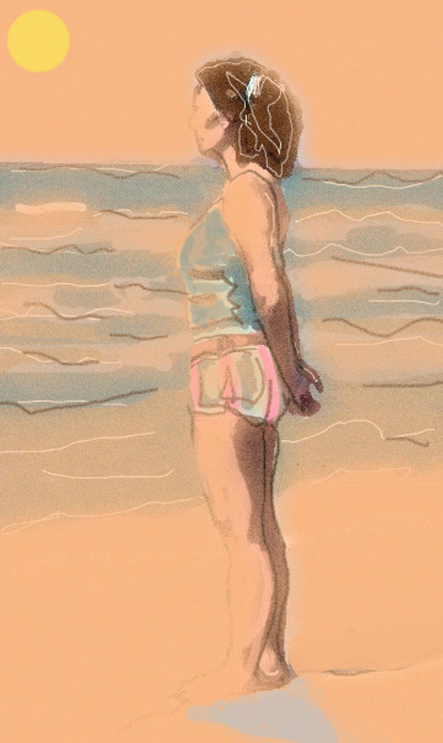 en la playa