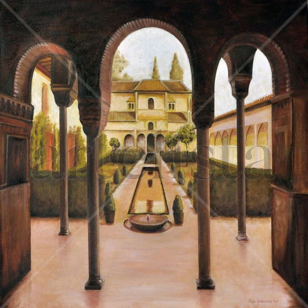Un patio de la Alhambra.