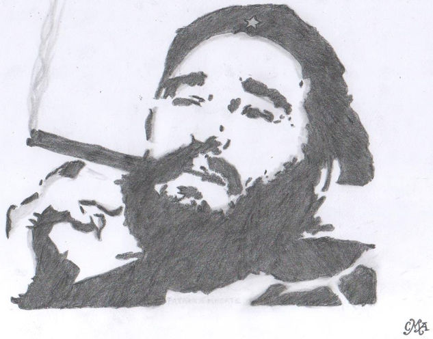 Fidel Castro Charcoal