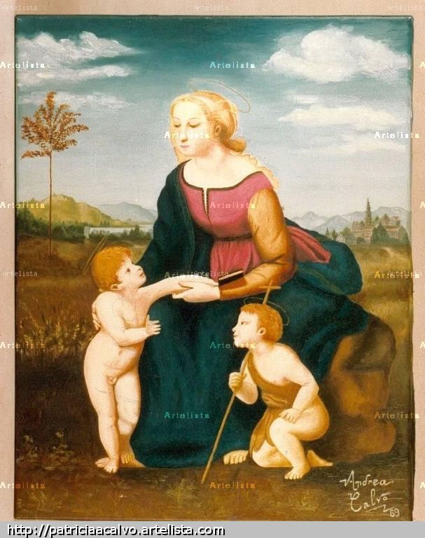 Reproducción.Rafael. La Virgen y los Niños.