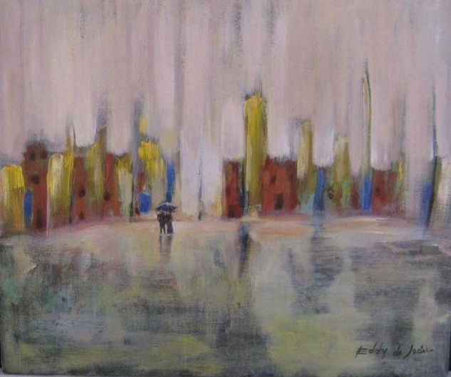 Llegando a la vieja ciudad Mixed media Canvas Others