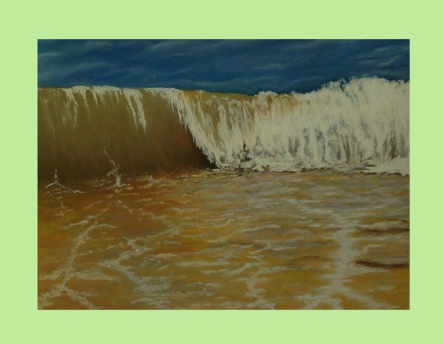 La  ola Pastel Paper Marine Painting