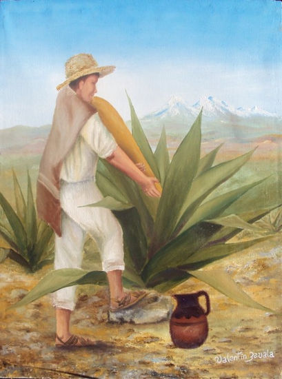 Niño Tlachiquero Oil Canvas Landscaping